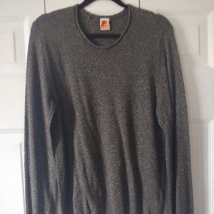 Olive Green (tweed speckle) Crew Neck Sweater Size Medium by Hollister